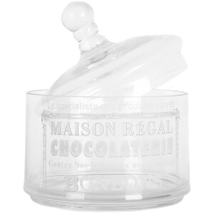 Clayre & Eef 6GL5209 Sklená nádoba s vekom 17x30 cm