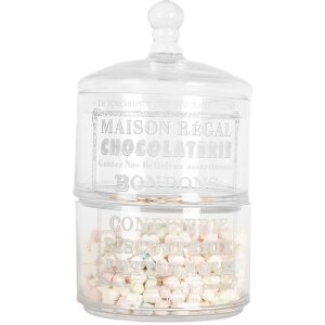 Clayre & Eef 6GL5209 Sklená nádoba s vekom 17x30 cm