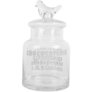 Clayre & Eef Sklenená nádoba s vekom...