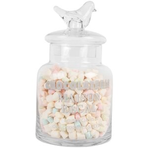 Clayre & Eef Sklenená nádoba s vekom 13x23 cm