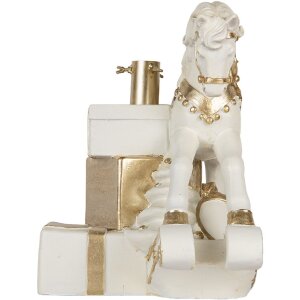 Clayre & Eef Stojan na vianočný stromček 47x30x38 cm biely/zlatý