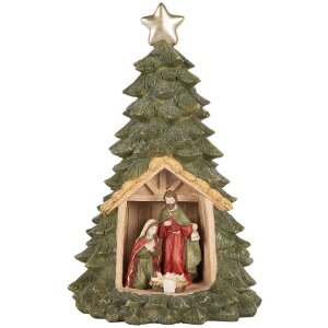 Clayre & Eef Vianočný stromček s LED 15x24 cm