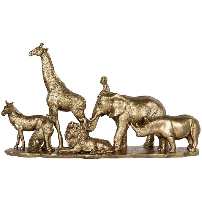 Clayre & Eef 6PR5633 Dekorácia Zvieratá 52x14x30 cm zlatá