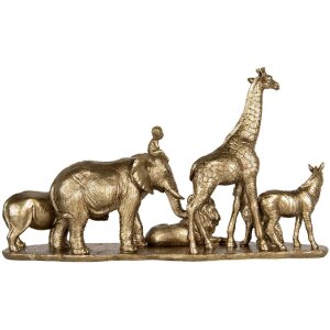 Clayre & Eef 6PR5633 Dekorácia Zvieratá 52x14x30 cm zlatá