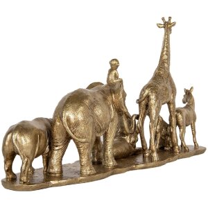 Clayre & Eef 6PR5633 Dekorácia Zvieratá 52x14x30 cm zlatá