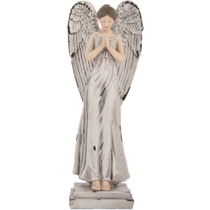 Clayre & Eef Anjel Dekorácia 9x8x23 cm Bielo...