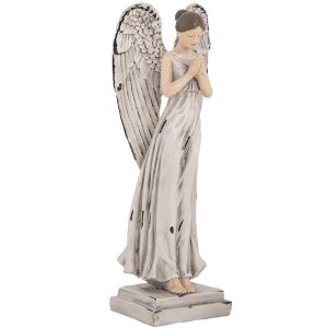 Clayre & Eef Anjel Dekorácia 9x8x23 cm Bielo...