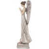 Clayre & Eef Anjel Dekorácia 9x8x23 cm Bielo Sivá