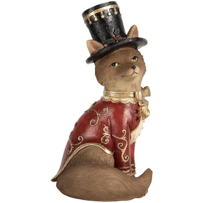 Clayre & Eef Líška 9x8x17 cm Hnedá Červená