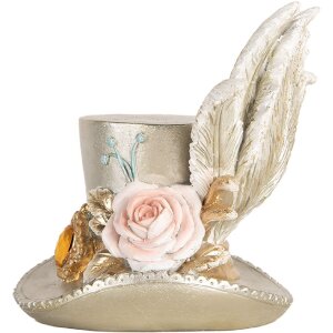 Clayre & Eef 6PR5639 Dekoračný klobúk strieborný 13x11x13 cm