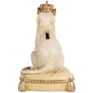 Clayre & Eef Pokladnička Mačka Béžová 13x13x20 cm