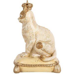 Clayre & Eef Pokladnička Mačka Béžová 13x13x20 cm