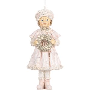 Clayre & Eef Záves Dieťa Ružový 5x4x11 cm