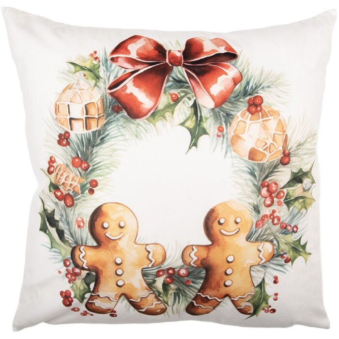 Clayre & Eef KT021.437 Obal na vankúš 45x45 cm biely a hnedý