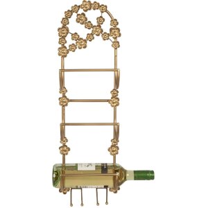 Clayre & Eef 5Y1387 stojan na víno 21x13x62 cm zlatý