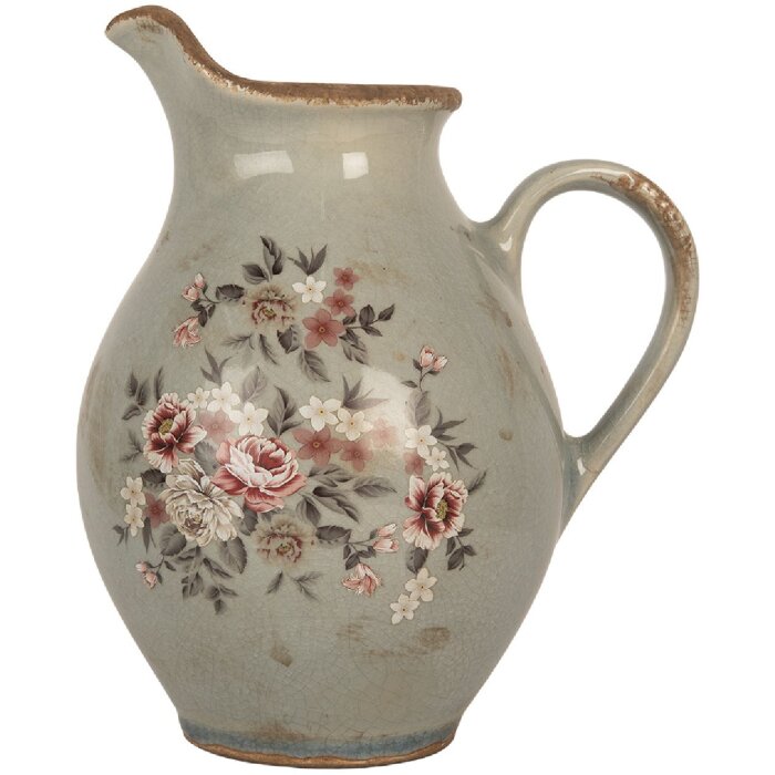 Clayre & Eef 6CE2234M Dekoračná váza sivá 21x16x24 cm