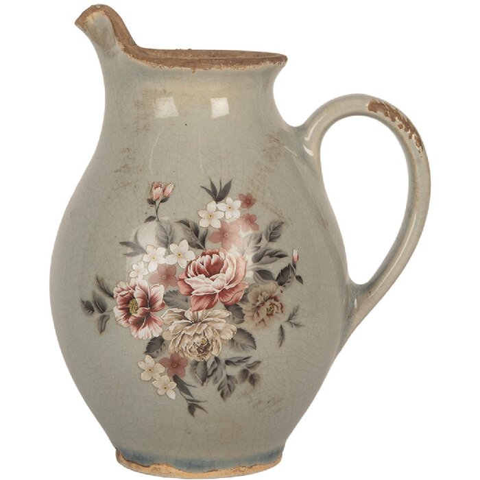 Clayre & Eef 6CE2234S Dekoratívna váza sivá 16x12x19 cm