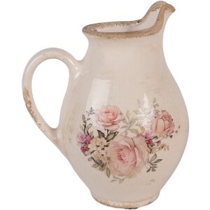 Clayre & Eef Váza Dekoratívna Béžovo-ružová 16x12x19 cm