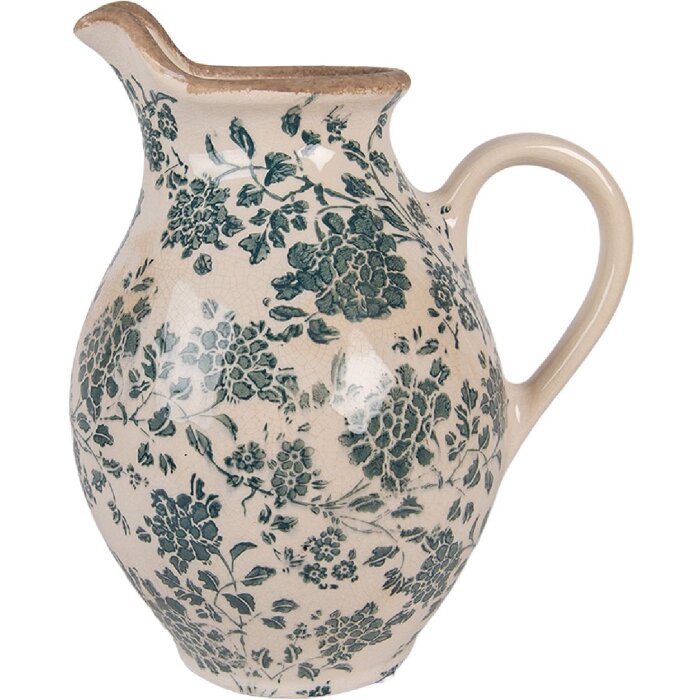 Clayre & Eef Váza 21x16x24 cm Béžovo-zelená