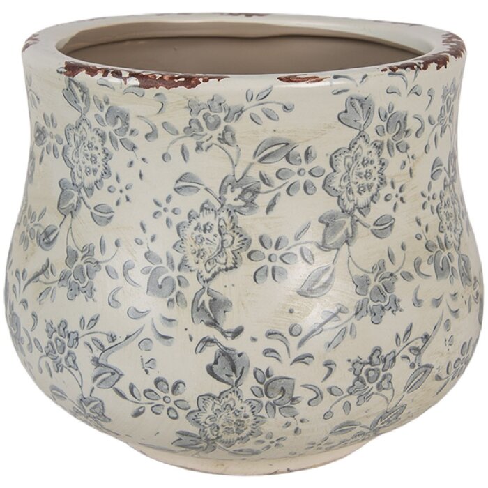 Clayre & Eef 6CE2240M kvetináč Ø 18x15 cm Zelená Sivá