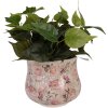 Clayre & Eef kvetináč Ø 21x17 cm béžovo-ružový
