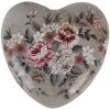 Clayre & Eef Dekoračné srdce 11x11x4 cm sivoružové