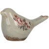 Clayre & Eef Dekoračný vták sivoružový 16x7x9 cm