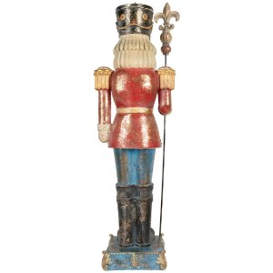 Clayre & Eef 5PR0187 Dekoračný orechový luskáčik 31x23x99 cm modro-červený