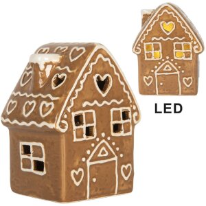 Clayre & Eef Dekoračný domček s LED 8x6x11 cm