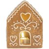 Clayre & Eef Dekoračný domček s LED 8x6x10 cm hnedá/biela
