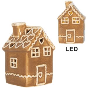 Clayre & Eef Dekoračný domček s LED 7x7x11 cm