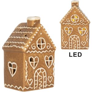 Clayre & Eef Dekoračný domček s LED 7x6x12 cm