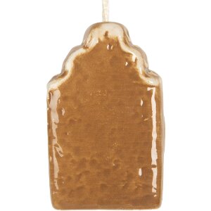 Clayre & Eef Záves Domček 4x4x6 cm Hnedá Biela Keramika