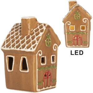 Clayre & Eef Dekoračný domček s LED 8x8x12 cm