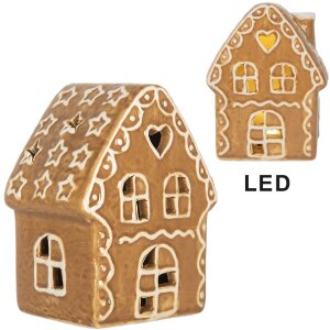 Clayre & Eef 6CE2355 Dekorácia Domček s LED 8x6x11 cm