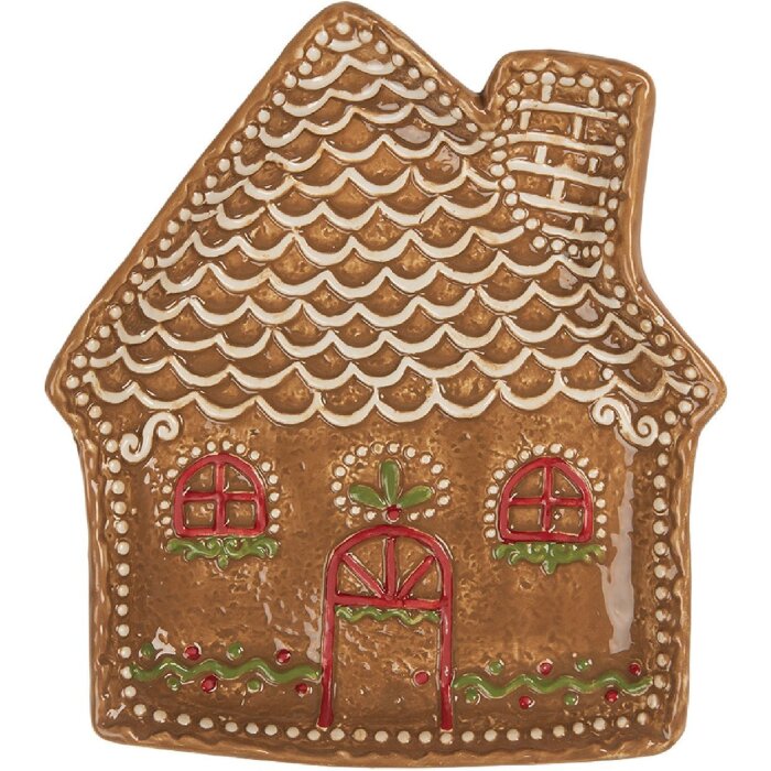 Clayre & Eef 6CE2360 Malý tanier 20x18x3 cm hnedo-biely