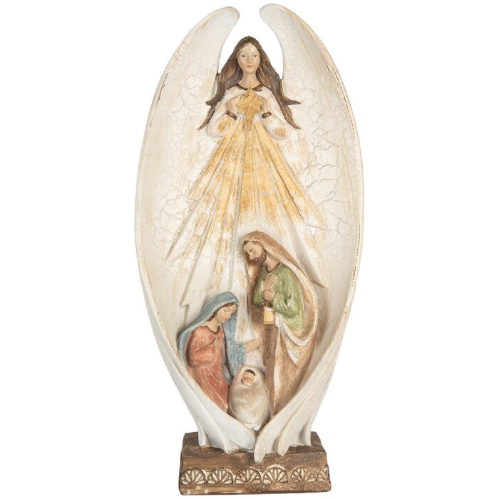 Clayre & Eef Anjel dekorácia 19x10x40 cm béžovo-hnedá