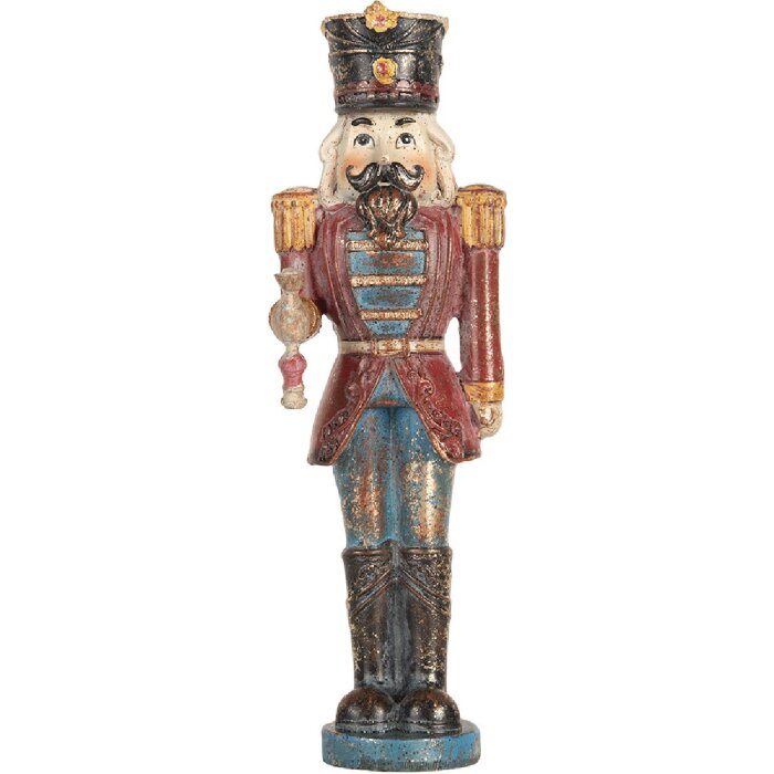 Clayre & Eef 6PR5758 Dekoračný orecholam 7x6x21 cm červeno-modrý