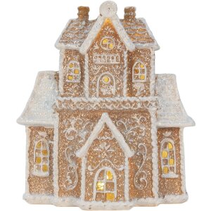 Clayre & Eef Dekoračný domček s LED 18x9x20 cm