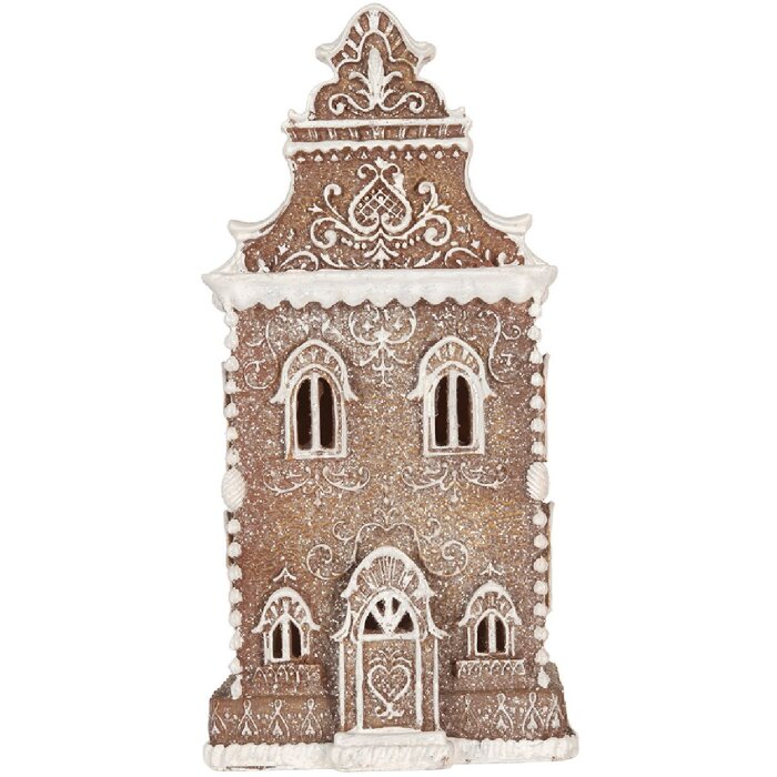 Clayre & Eef 6PR5806 LED Dom Dekorácia 17x15x35 cm Hnedo-Biela