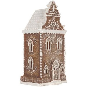 Clayre & Eef 6PR5806 LED Dom Dekorácia 17x15x35 cm Hnedo-Biela