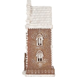 Clayre & Eef 6PR5806 LED Dom Dekorácia 17x15x35 cm Hnedo-Biela