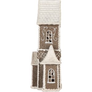 Clayre & Eef Dekoračný domček s LED 23x11x33 cm