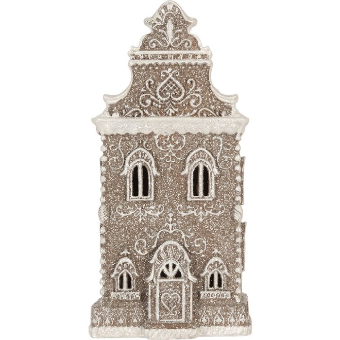 Clayre & Eef Dekoračný domček s LED 17x15x35 cm
