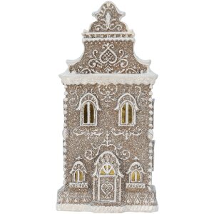 Clayre & Eef Dekoračný domček s LED 17x15x35 cm