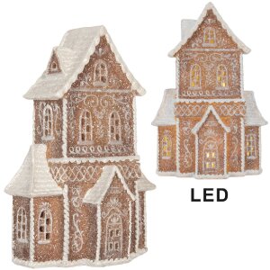 Clayre & Eef Dekoračný domček s LED 16x8x23 cm