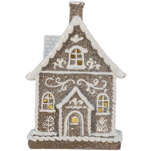 Clayre & Eef Dekoračný domček s LED 16x10x23 cm