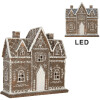 Clayre & Eef Dekoračný domček s LED 26x10x25 cm hnedá/biela
