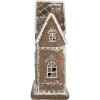 Clayre & Eef Dekoračný domček s LED 26x10x25 cm hnedá/biela
