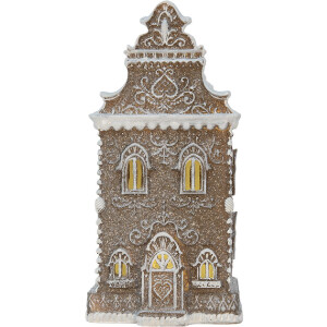 Clayre & Eef Dekoračný domček s LED 12x11x25 cm